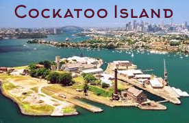 Cockatoo Island from helicopter preparing for team building activities